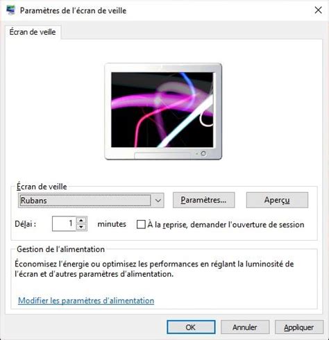 Windows 10 activer ecran de veille